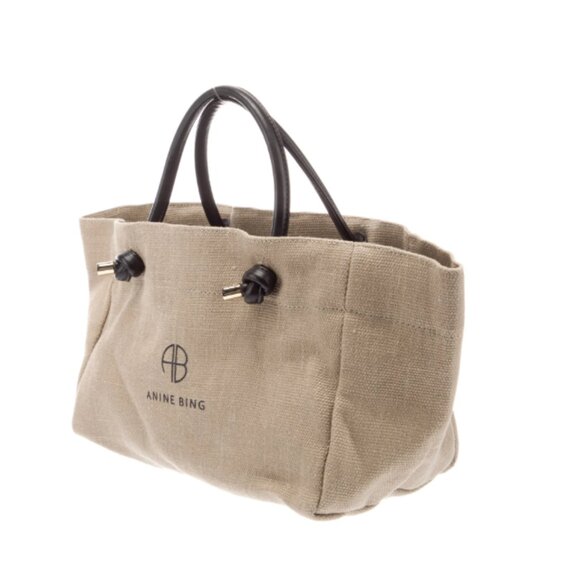 Anine Bing Tan and Black Tote Bag with Classic Design - Picture 1 of 6